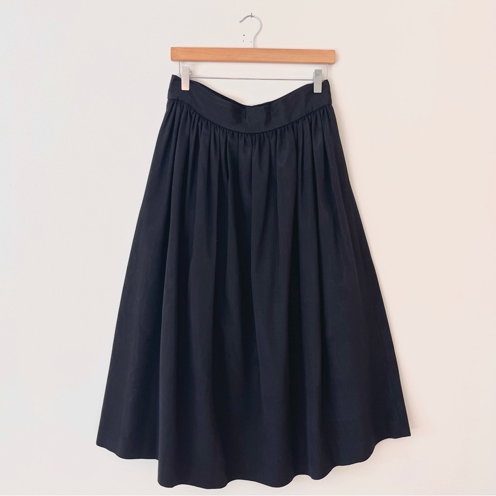 Vintage Black Taffeta A-Line Skirt